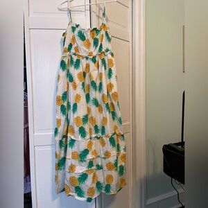 Pineapple Print Maxi Dress